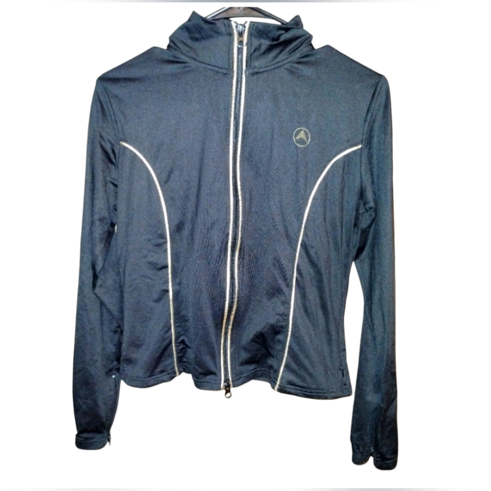 Boston Proper Boca jogger, jacket, black with gold accents,size xs